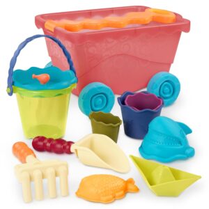 B. toys Wavy-Wagon Rutscheauto 10-tlg Set Rot für Sandspiel ab 18 Monate