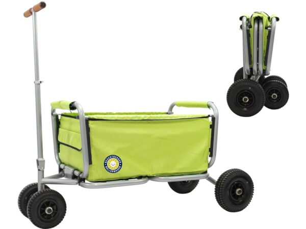 Beachtrekker Life Faltbarer Bollerwagen mit Feststellbremse, Solid Gummiräder (Grün)
