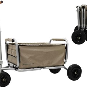 Beachtrekker Life Faltbarer Rollwagen mit Luftbereifung, Bremse, Beige
