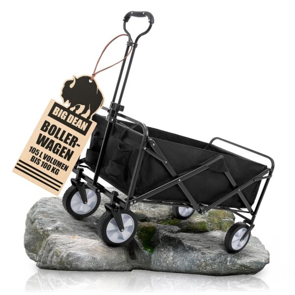 BigDean Klappbarer Transportwagen 100 kg Tragkraft 105 L robust