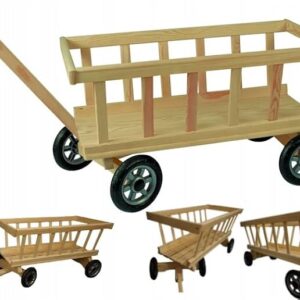 COIL Holz-Kinderwagen Handwagen mit schwenkbaren Vorderrädern, DIY-Assembly (Large)