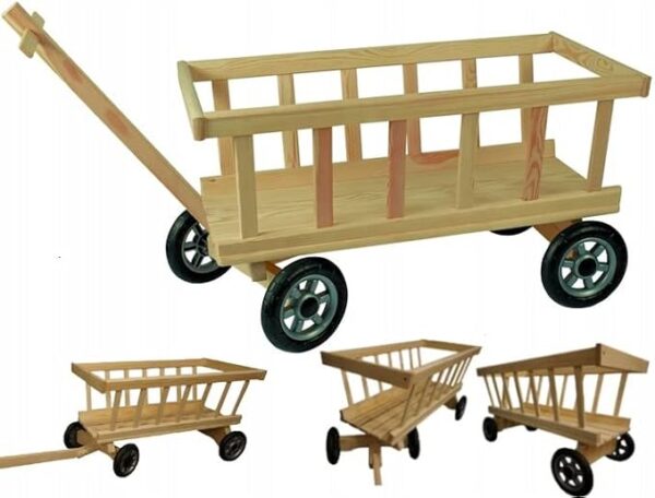 COIL Holz-Kinderwagen Handwagen mit schwenkbaren Vorderrädern, DIY-Assembly (Large)