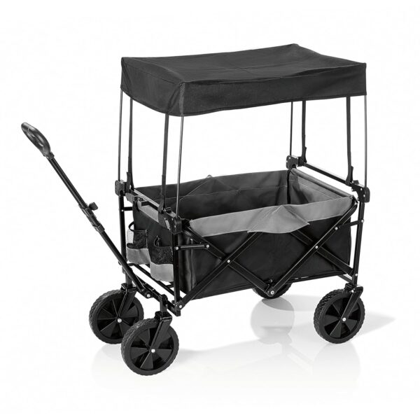 EASYmaxx Klappleiter mit 80 kg Tragfähigkeit, 360°-Drehlenkung, robustem Nylonbezug