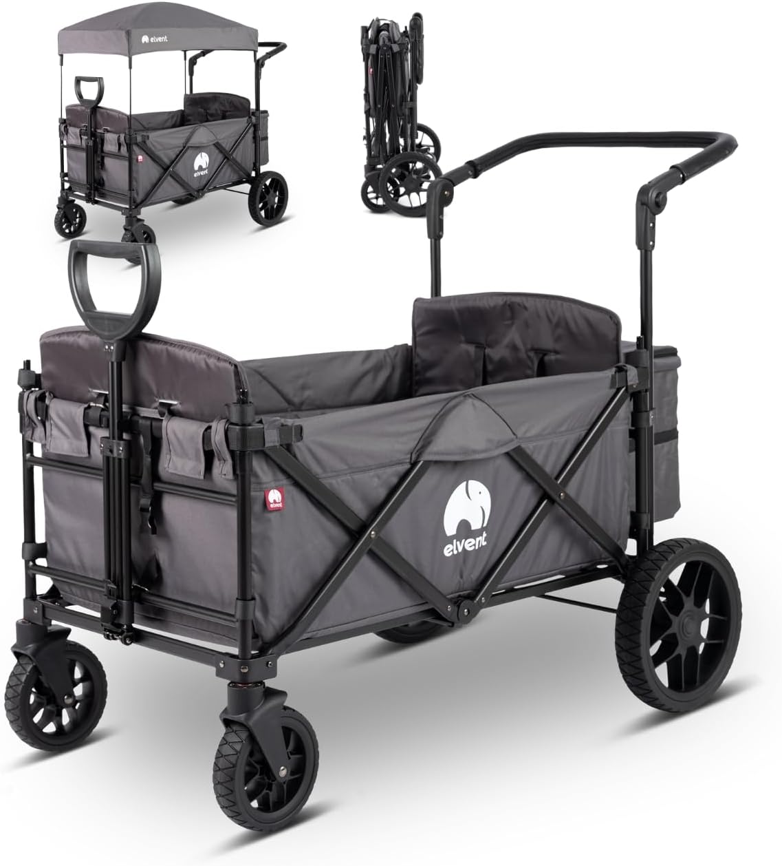 elvent® Kinderkombikinderwagen Allrounder mit Dach, 5-Punkt-Gurt, Offroad-Räder