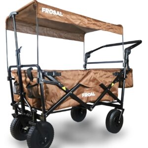FROSAL Kinderschubkarre Nick Pro mit Luftreifen, Sonnendach, Bremse