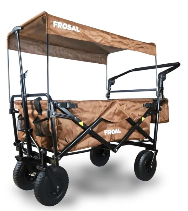 FROSAL Kinderschubkarre Nick Pro mit Luftreifen, Sonnendach, Bremse