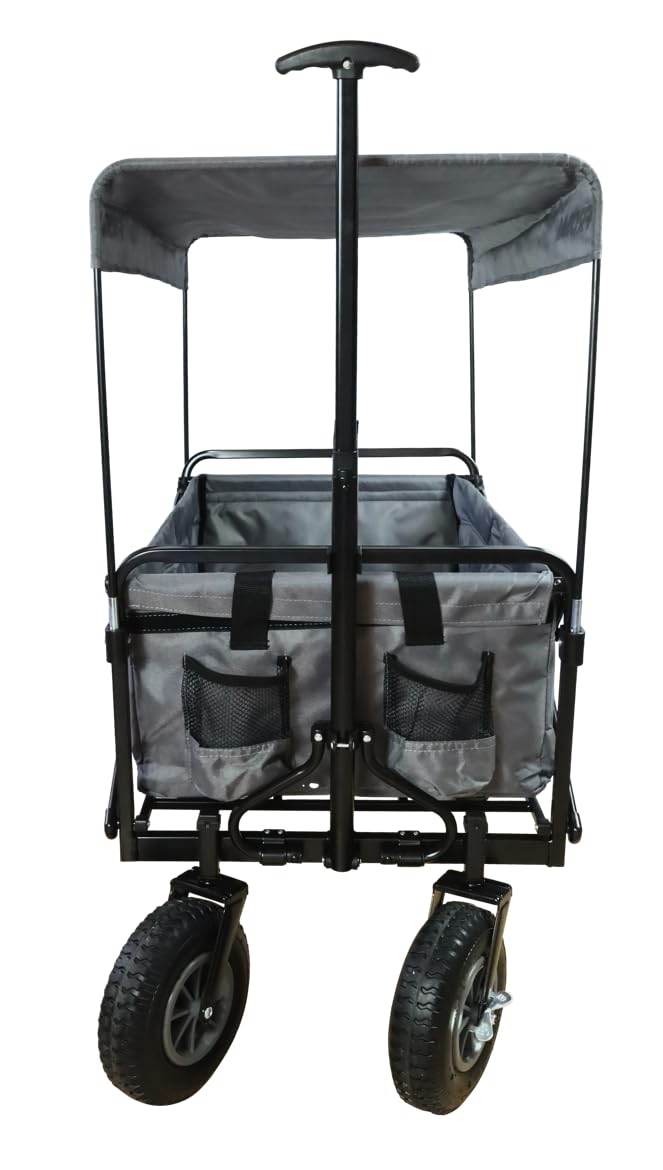 FROSAL Klappbarer Rollwagen mit Bremse, Dach und Luftreifen in Blau