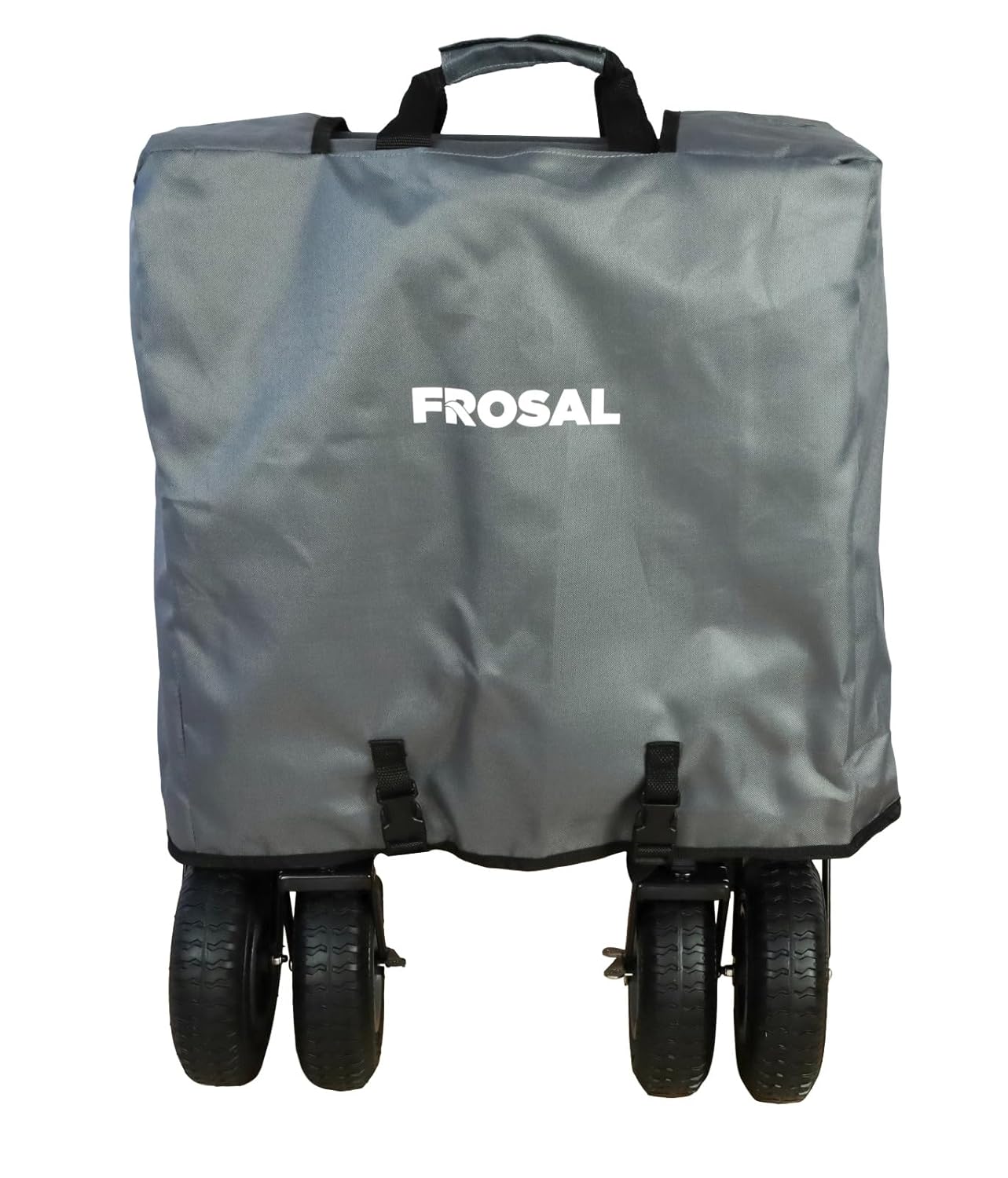 FROSAL Nick PRO Faltbarer Bollerwagen mit Bremse, Luftreifen, Graues Dach