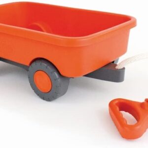 Green Toys Klassischer Holzwagen orange – ziehbarer LKW mit flexiblem Design