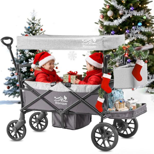 Handcart 2-in-1 Kinderwagen faltbar mit Dach, 5-Punkt-Gurt, abnehmbarer Tisch