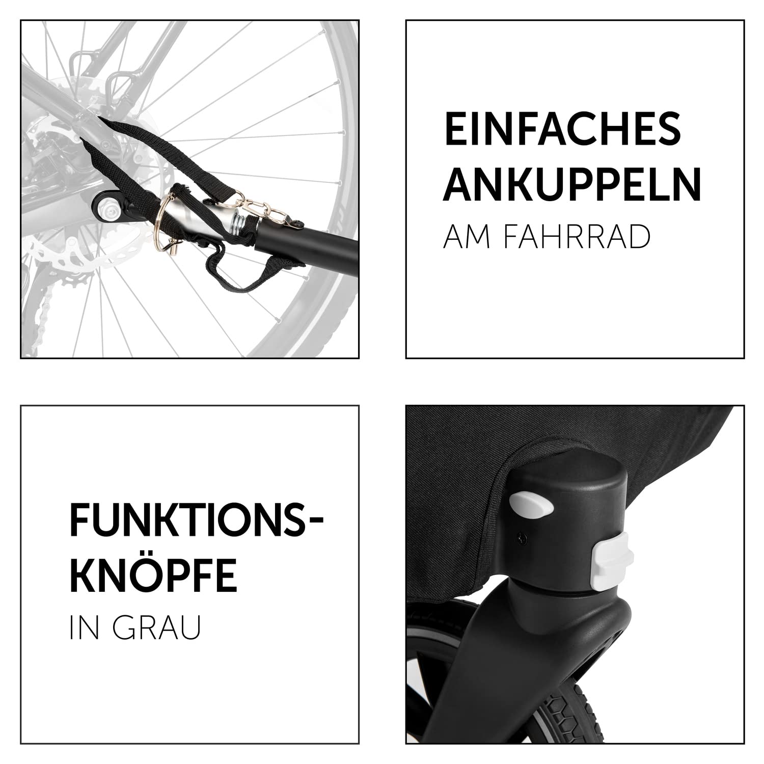 Hauck Dryk Duo 2-in-1 Kinderfahrradanhänger klappbar, 6-36 Monate, 120 cm, 22 kg