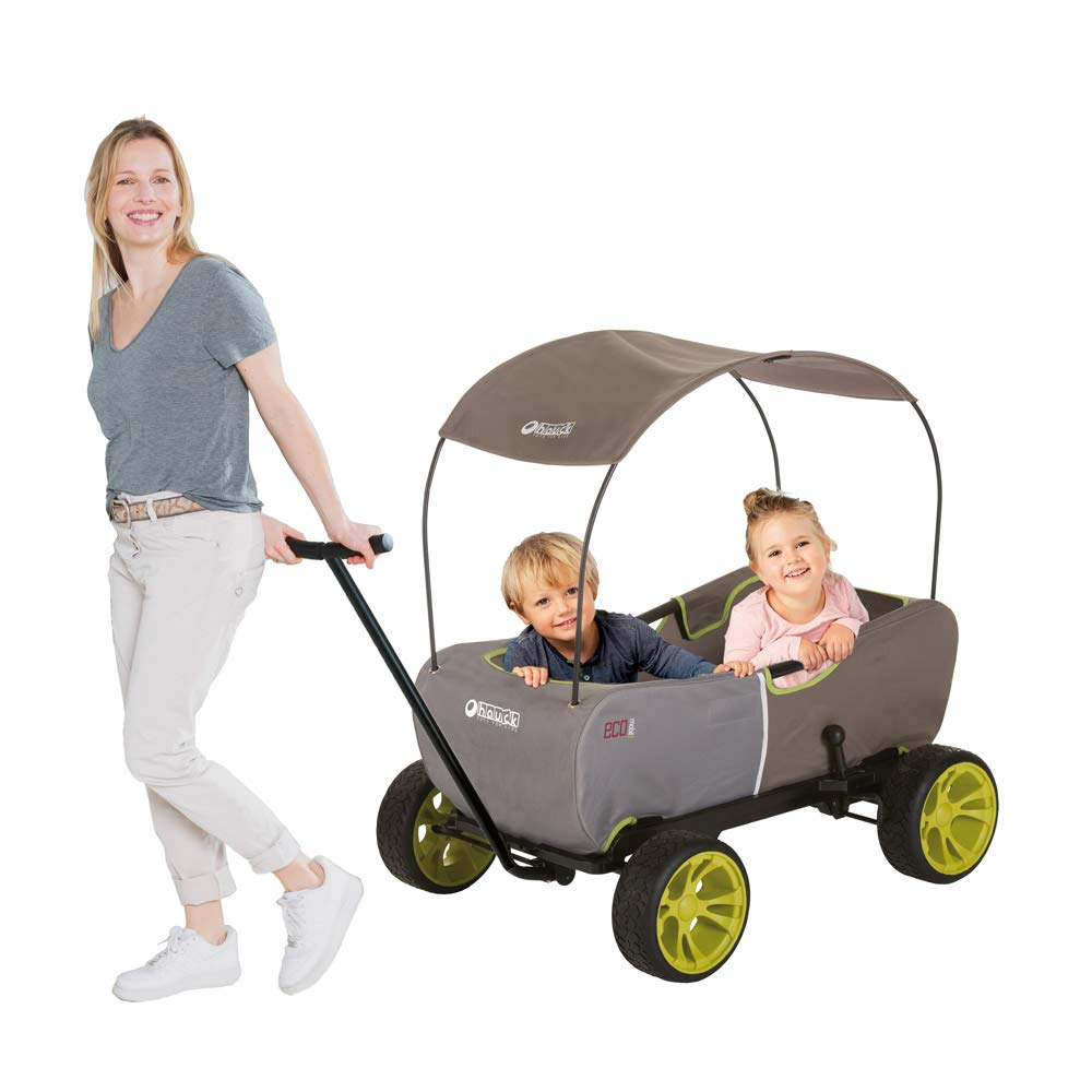 Hauck Eco Mobile Kinderbuggy – Klappbar, Sonnendach, gepolsterte Sitze, 50 kg Tragkraft – Waldgrün