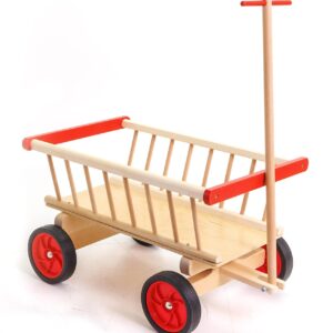 Holztrolly XXL 50 cm – Robuste Holzkonstruktion, sofort einsatzbereit, kindgerechtes Design für Outdoor-Spaß