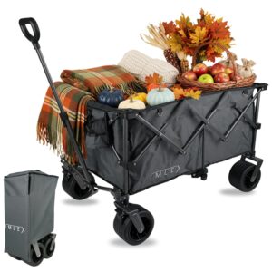 IMLEX Schubkarre XXL klappbar mit breiten Reifen – 190 L, ideal für Strand, Festival & Camping