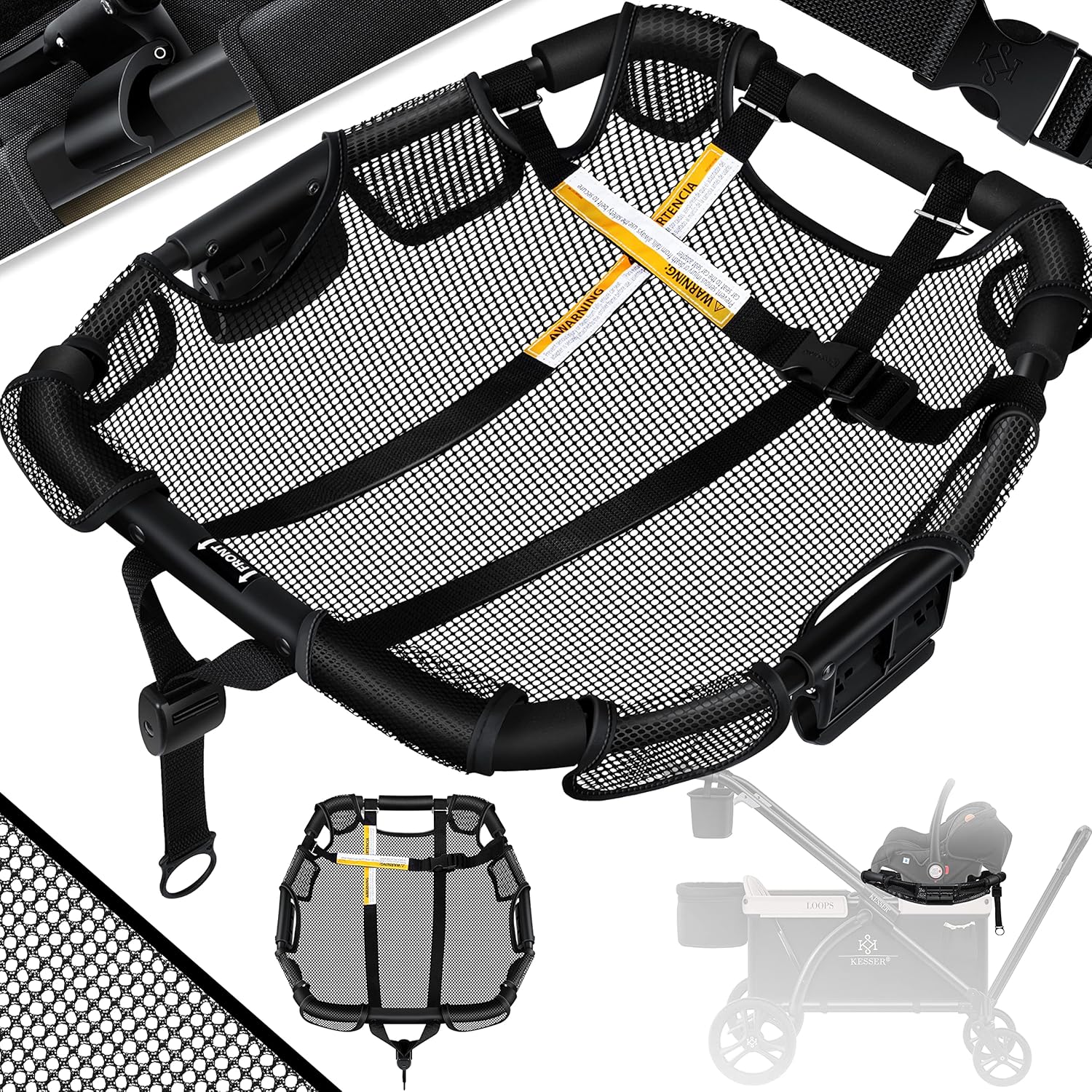 KESSER® Babysitzmodul für LOOPS-Kinderwagen, universal kompatibel, faltbar, alle Babyschalen