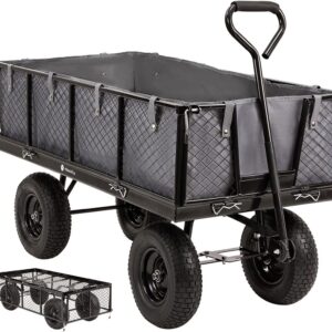 Miweba MB-700 Schubkarre 1000 kg Tragkraft, klappbare Wände, 220 L, Luftreifen