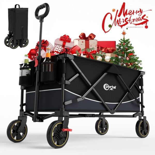 Portal Handcart XXL Faltbar – 120 kg Tragkraft, Getränkehalter & Seitentasche