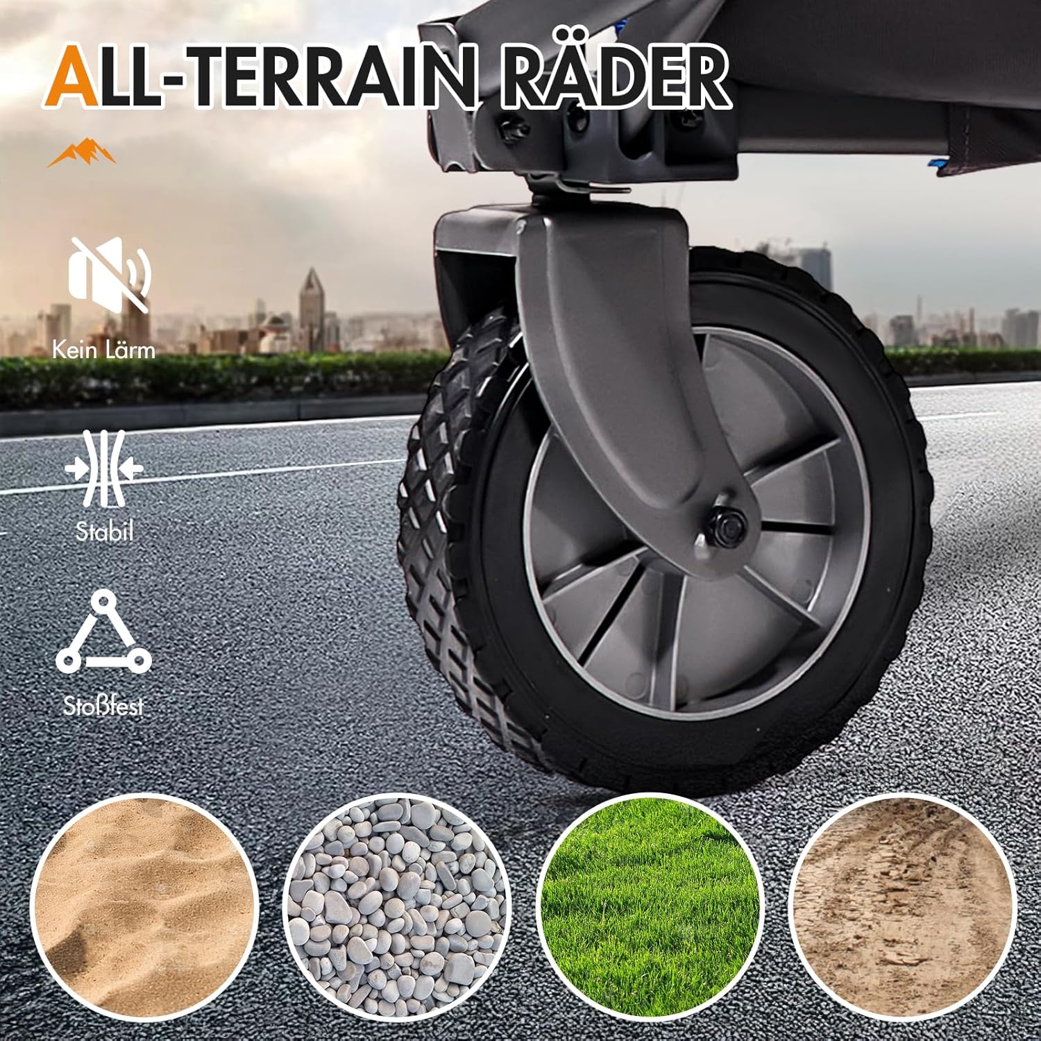 PORTAL Handwagen faltbar, 100 kg Tragfähigkeit, abnehmbarer Bezug, leichter Transportwagen