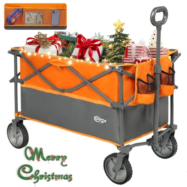 PORTAL Klappleiter Wagen 225L XXL 120kg Tragfähigkeit Getränkehalter Seitentasche