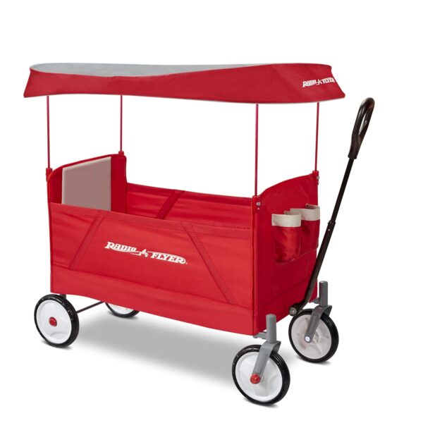 Radio Flyer EZ Fold Wagen mit Überdach, klappbar, groß, für Kinder