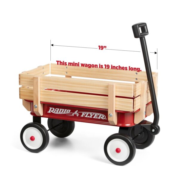 Radio Flyer First Handcart – Stabiler Stahl-Holz Wagen, Rot für Kinder ab 18 Monate
