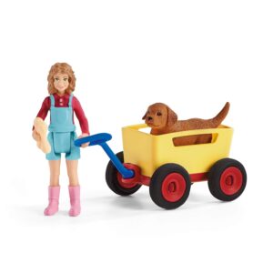 SCHLEICH Farm World Spielset Handwagen-Abenteuer mit Tieren und Zubehör
