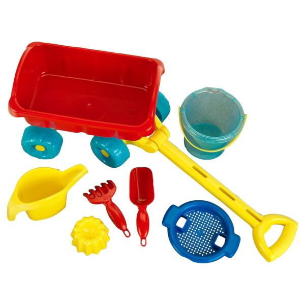 Theo Klein Aqua Action Spielzeug-Handwagen mit Sandkasten-Set, 6-teilig, mehrfarbig