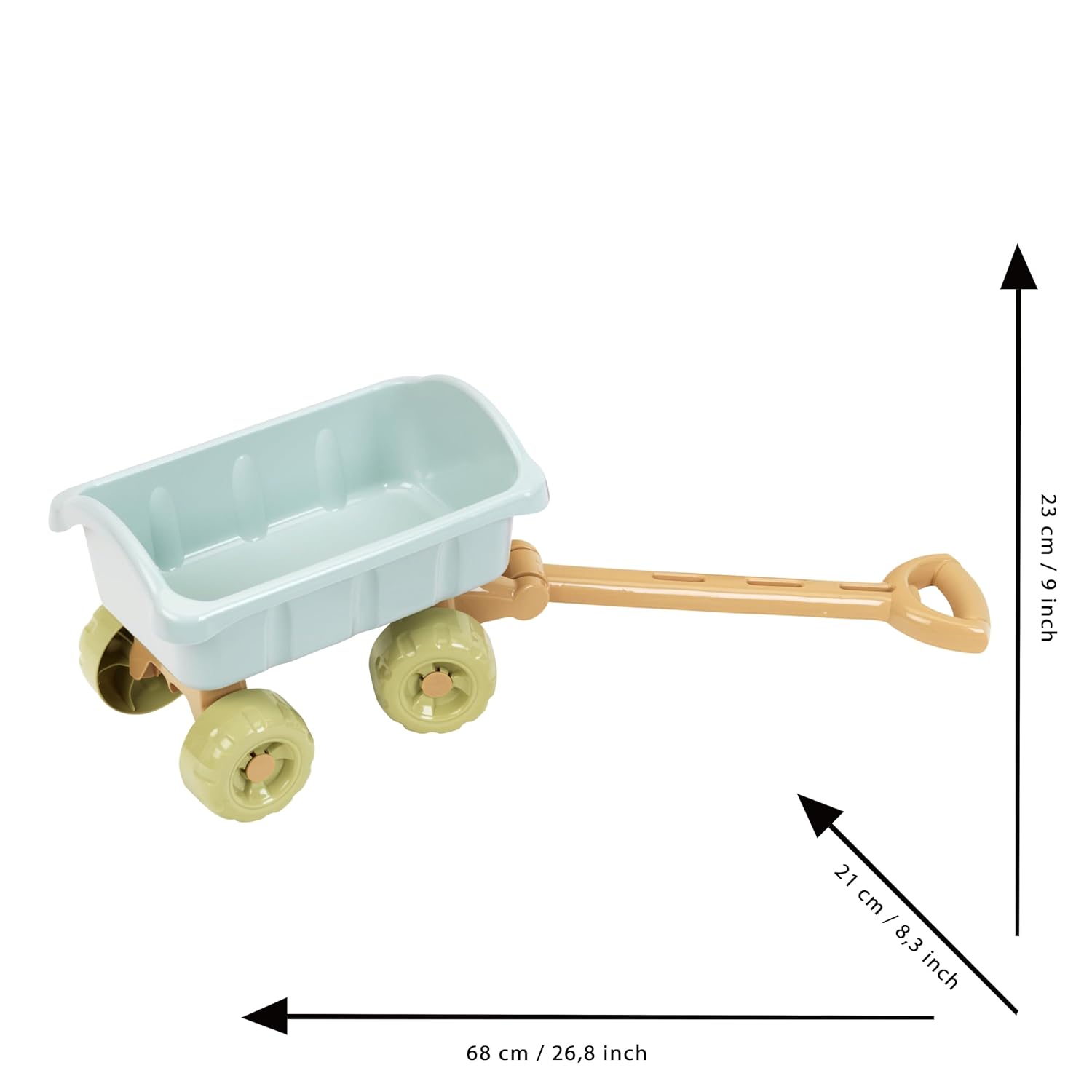 Theo Klein Handkarre mit Eimer-Set, robust, recyceltes Kunststoff, UV-beständig, ab 18 Monaten