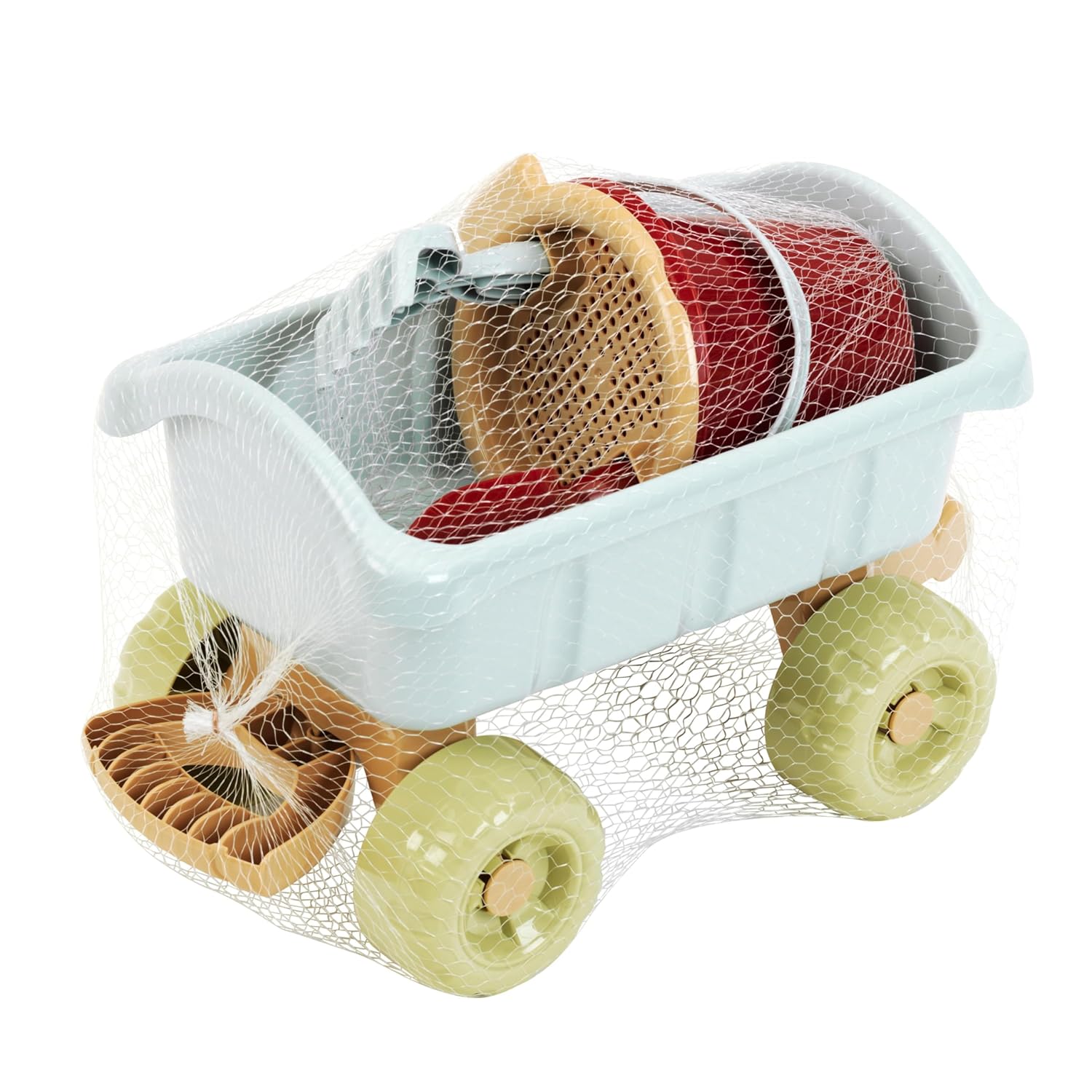 Theo Klein Handkarre mit Eimer-Set, robust, recyceltes Kunststoff, UV-beständig, ab 18 Monaten