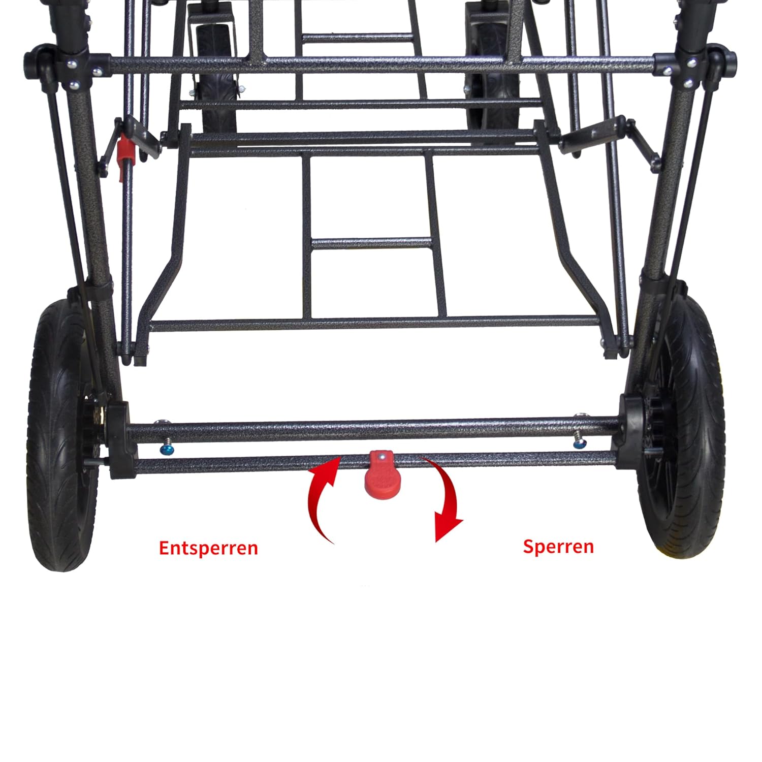 TMZ Handwagen faltbar mit Dach 120 kg Tragfähigkeit PU-Rollen hochelastisch weiß/grau