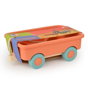 Toy Train Trolley Kinderwagen zum Ziehen, für Drinnen und Draußen, für Kinder ab 2 Jahren, ideal für Garten und Strand, Geschenk für Jungen und Mädchen (Salmon)