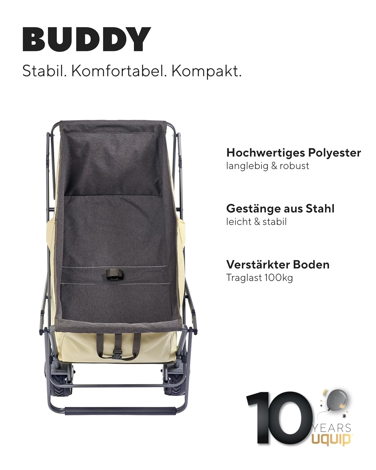 Uquip Beachhandwagen – robust, faltbar, hohe Tragkraft für Strand & Garten