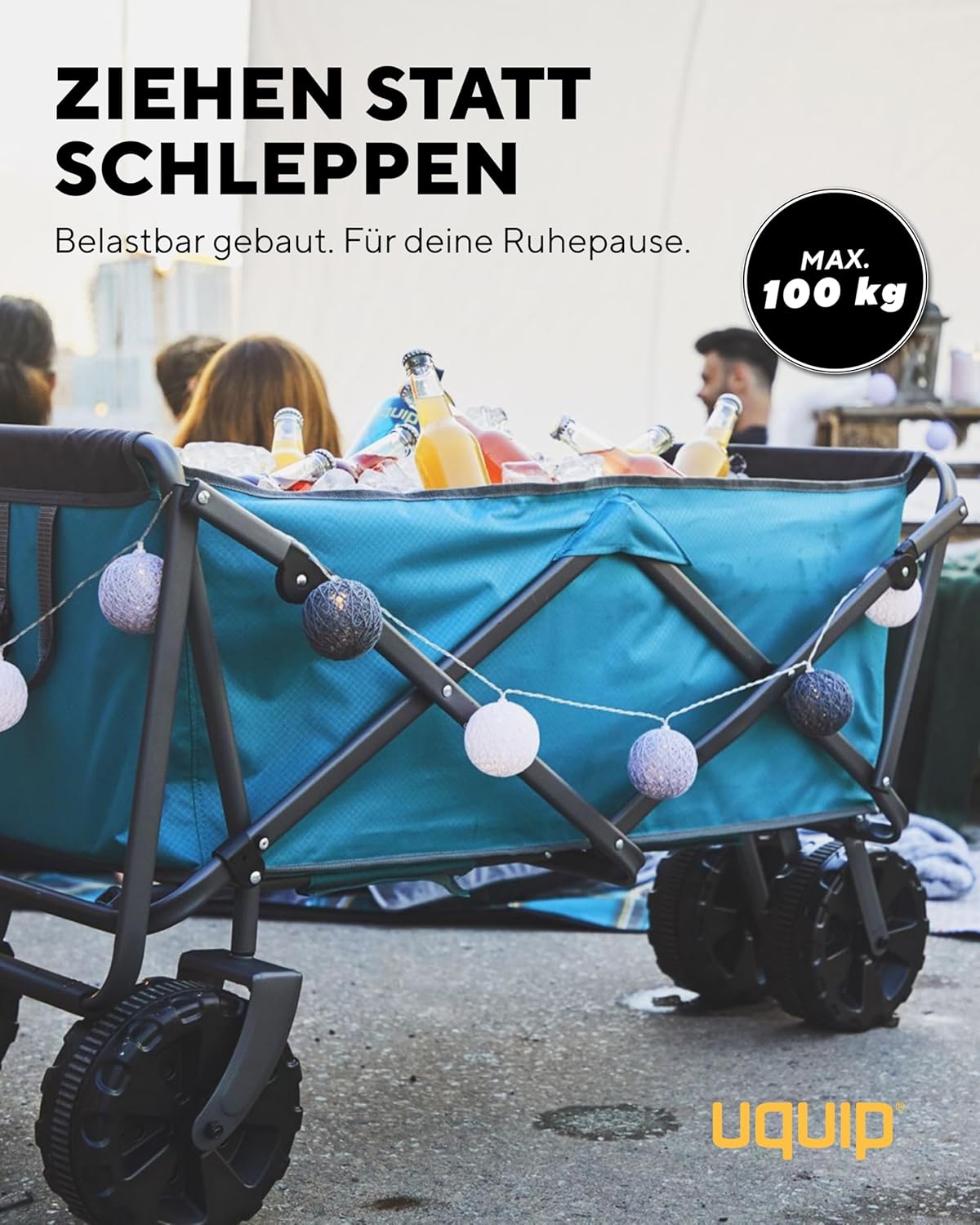 Uquip Beachhandwagen – robust, faltbar, hohe Tragkraft für Strand & Garten