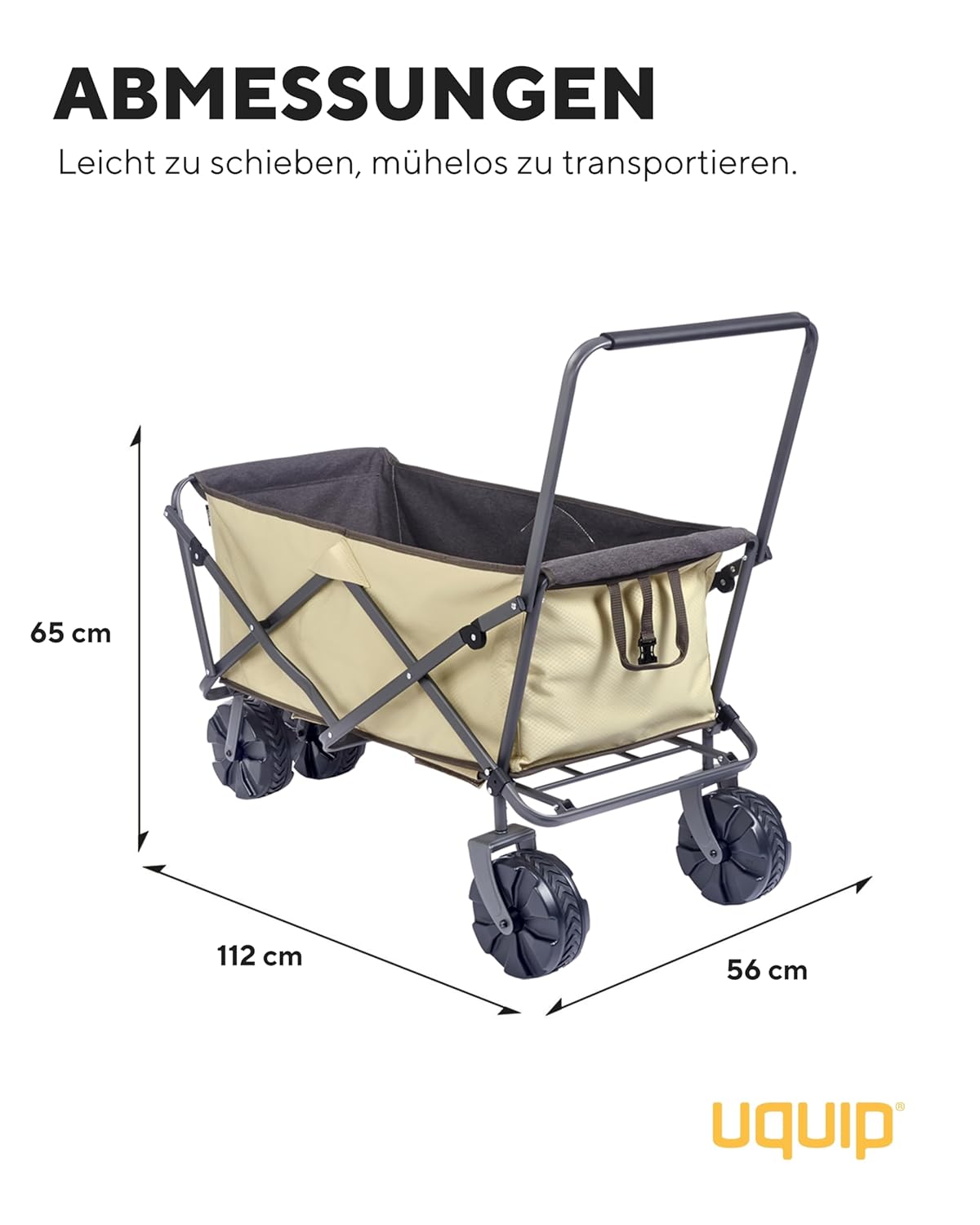 Uquip Beachhandwagen – robust, faltbar, hohe Tragkraft für Strand & Garten