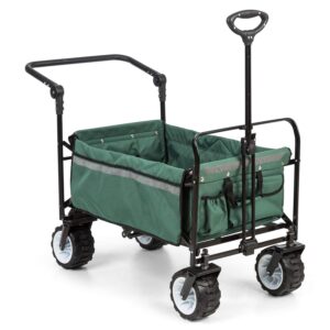 Waldbeck Handcart 70 kg Tragkraft 600D Polyester 2 Kindersicherheitsgurte grün